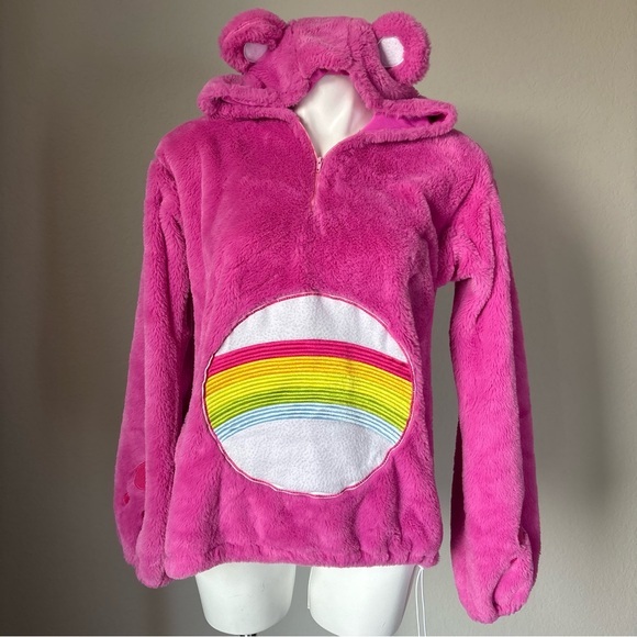 Care Bears Tops - Care‎ Bears Cheer Bear Pink Hoodie Sweatshirt Costume Womens Size Large Kidcore